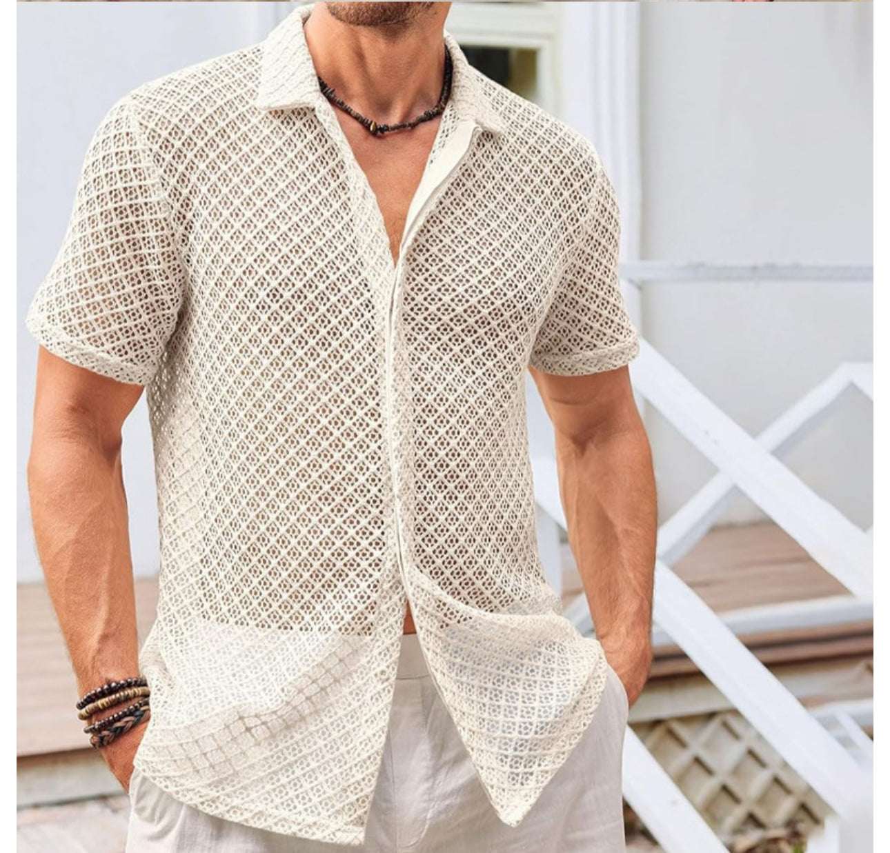Men's Summer Short Sleeve Shirt - Casual & Breathable Style