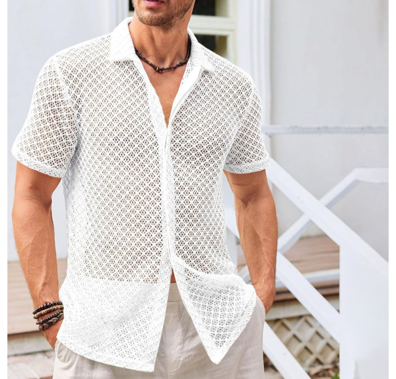 Men's Summer Short Sleeve Shirt - Casual & Breathable Style