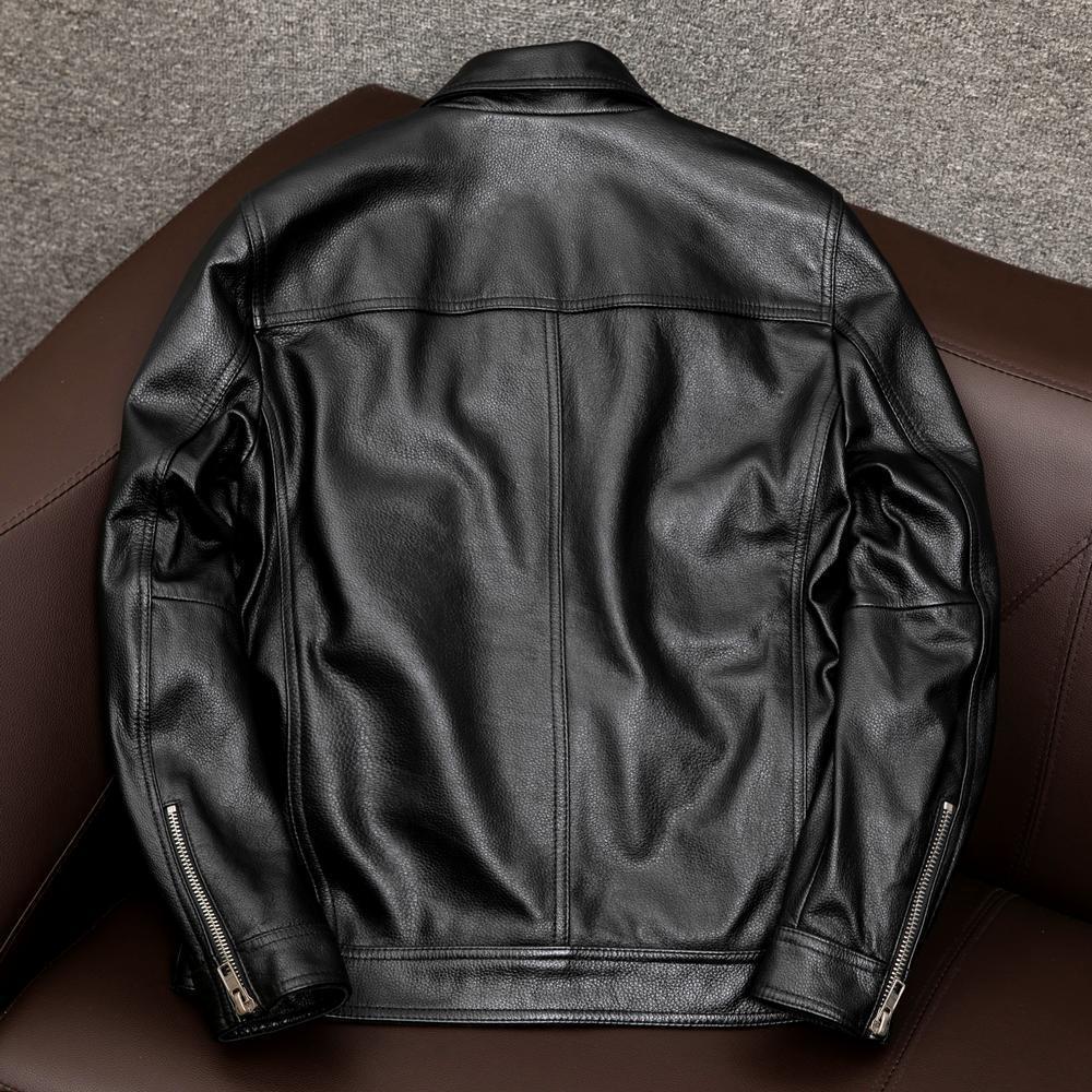 Lapel Short Leather Pattern Leather Jacket With Cotton Plus Size