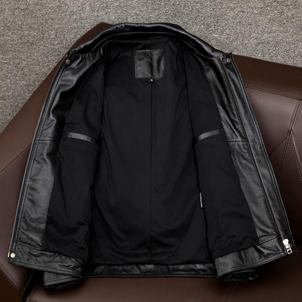 Lapel Short Leather Pattern Leather Jacket With Cotton Plus Size