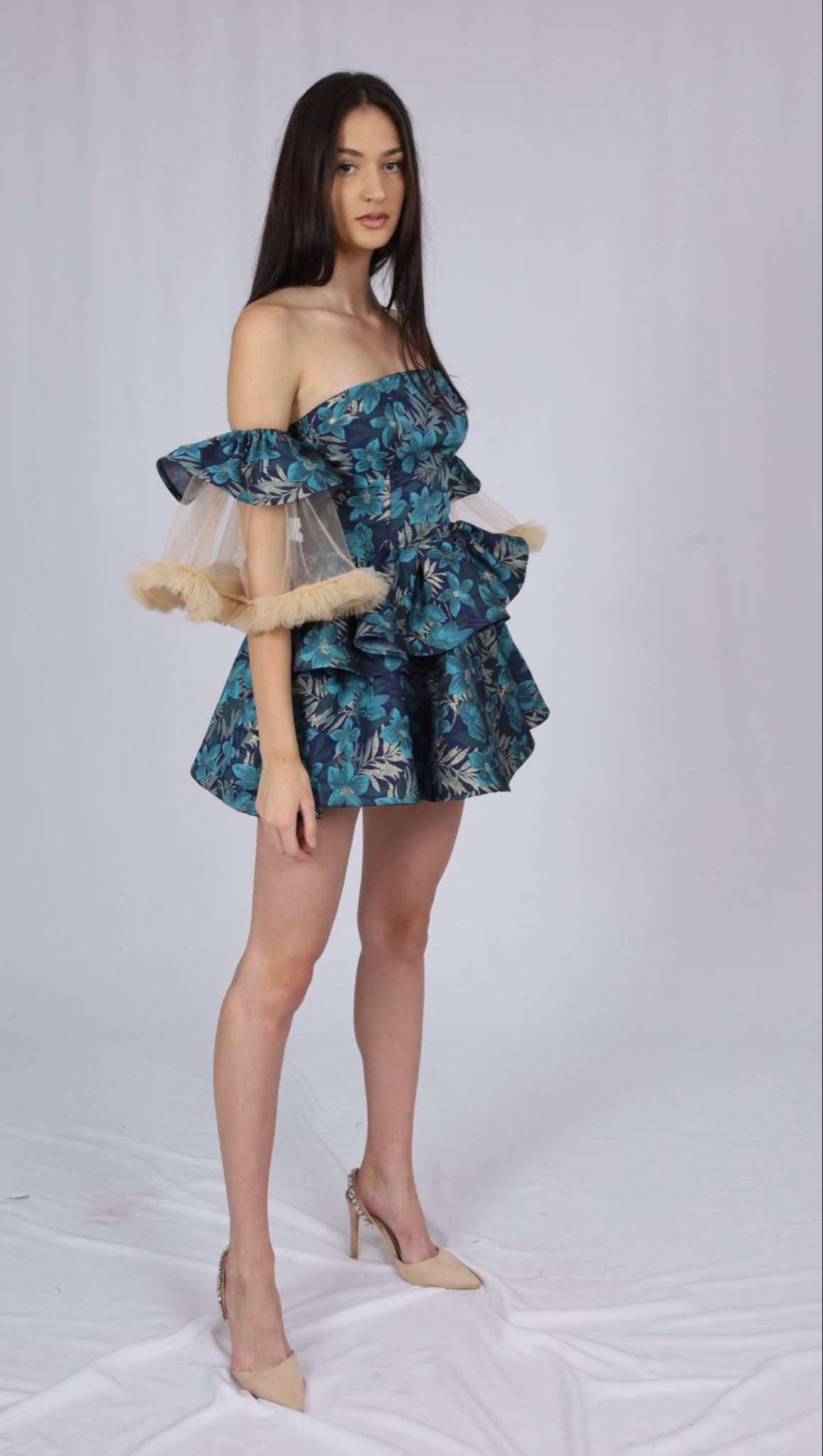 Ruffled Strapless Mini Dress - S/A Collection